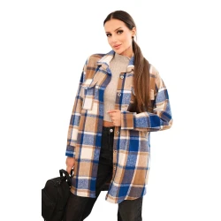 Sieviešu zils rūtains krekls Veste
