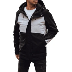 Vīriešu melna/pelēka lietus jaka