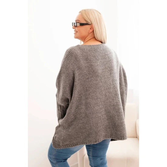 Sieviešu tumši pelēks džemperis Lori PLUS izmērs sievietēm