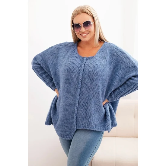 Sieviešu zils džemperis Lori PLUS izmērs sievietēm