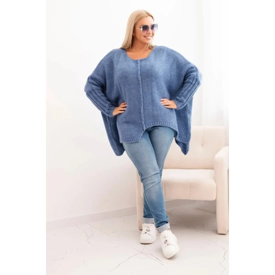 Sieviešu zils džemperis Lori PLUS izmērs sievietēm