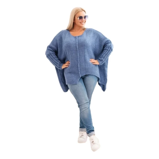 Sieviešu zils džemperis Lori PLUS izmērs sievietēm