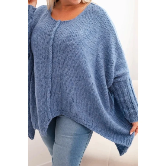 Sieviešu zils džemperis Lori PLUS izmērs sievietēm
