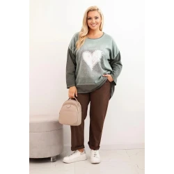 Sieviešu haki džemperis Love