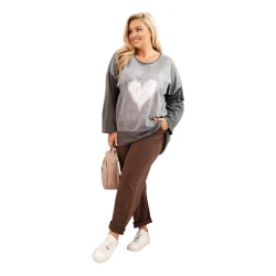 Sieviešu tumši pelēks džemperis Love