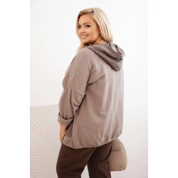 Sieviešu pelēks džemperis ar kapuci Alba