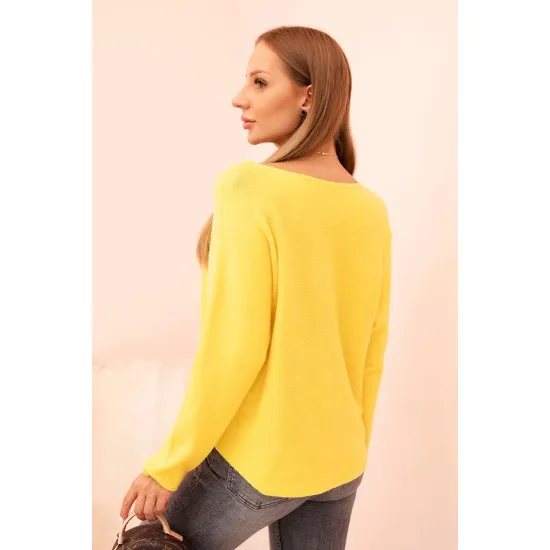 Women's bright yellow cardigan Remo Women's sweaters