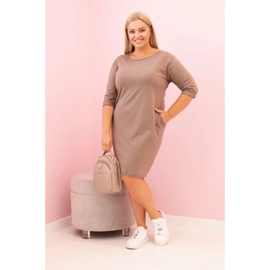 Sieviešu pelēka kleita Self Plus izmēra kleitas