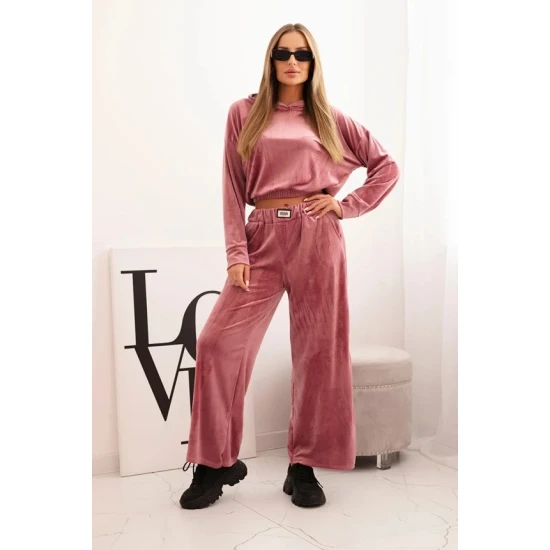 Sieviešu rozā samta komplekts Rizo Sieviešu uzvalki