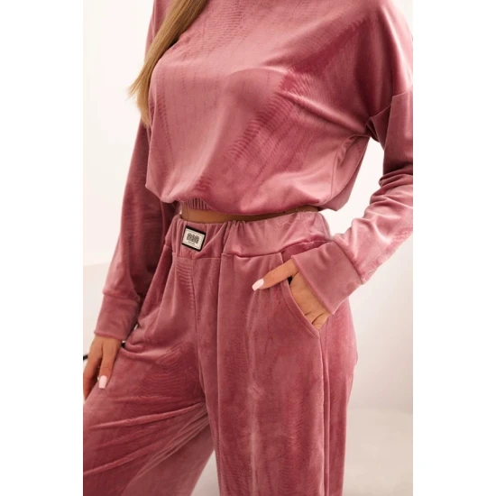 Sieviešu rozā samta komplekts Rizo Sieviešu uzvalki