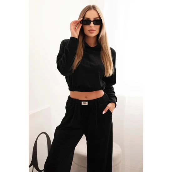 Sieviešu melns samta komplekts Rizo Sieviešu uzvalki