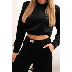 Sieviešu melns samta komplekts Rizo