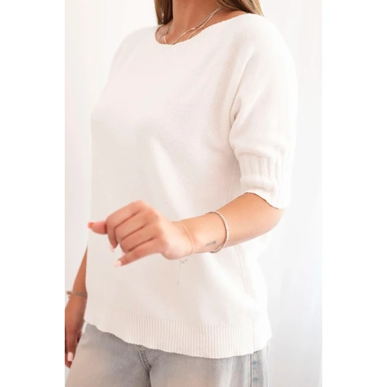 Sieviešu balts džemperis Aleta Sieviešu džemperi
