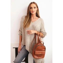 Sieviešu brūns vilnas džemperis Elvis