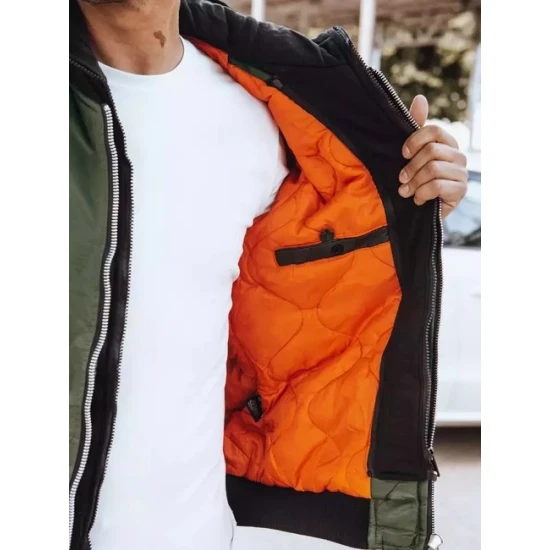 Vīriešu zaļa jaka ar kapuci Moon Rudens/Pavasaris