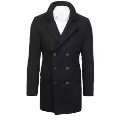 Vīriešu melns mētelis Nelly