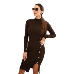 Sieviešu kleita brūnā krāsā Berna