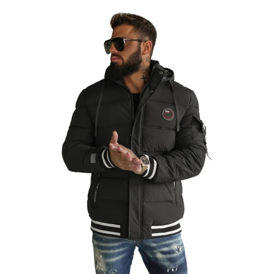 Vīriešu melna stepēta jaka Aibel JS/57M7501/392