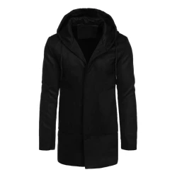 Vīriešu melns ziemas mētelis Coast