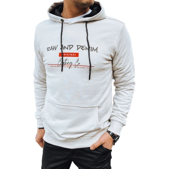 Vīriešu gaiši pelēks džemperis ar kapuci Denim Džemperi ar kapuci