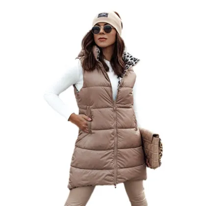 Sieviešu brūna divpusējā veste Elegancio Sieviešu vestes