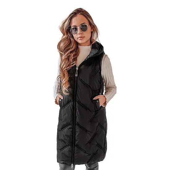 Sieviešu melna garā veste Lino Sieviešu vestes