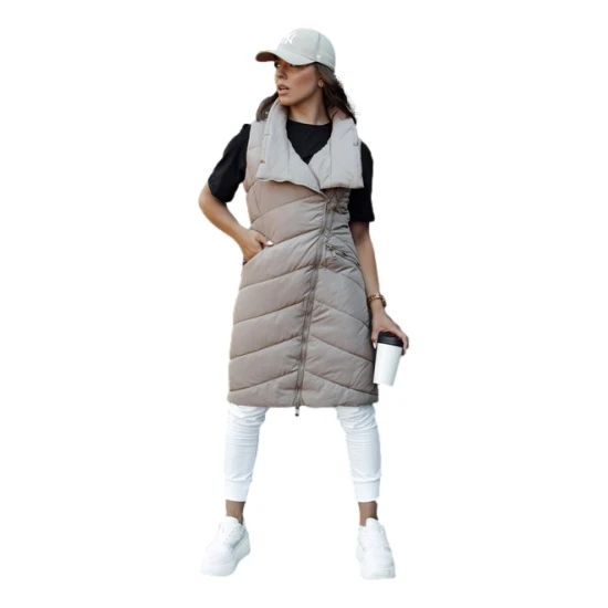 Sieviešu brūna jaka ar kapuci Serkis Sieviešu vestes