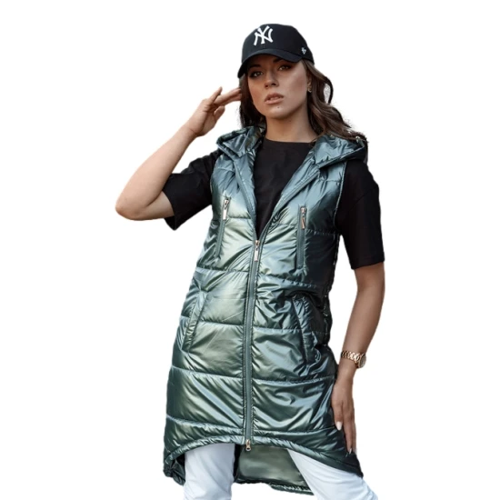 Sieviešu zaļā garā veste Meris Sieviešu vestes