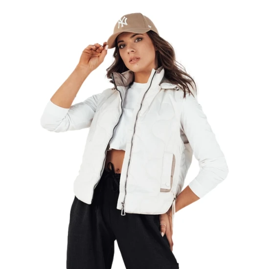 Sieviešu balta jaka ar kapuci Teros Sieviešu vestes