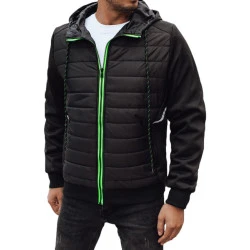 Vīriešu melna jaka ar kapuci Stress