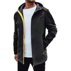 Vīriešu tumši pelēka jaka ar kapuci Port