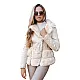 Women's brown leather biker jacket with fur Lora