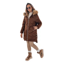 Sieviešu ziemas jaka brūnā krāsā Varel
