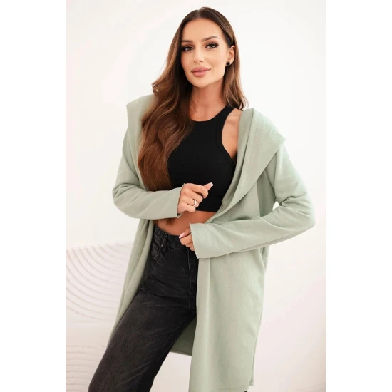 Sievietes zila adīta jaka ar aproci Alison Sieviešu džemperi