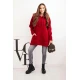 Sieviešu sarkans džemperis ar rituālieni Wine Džemperi ar kapuci