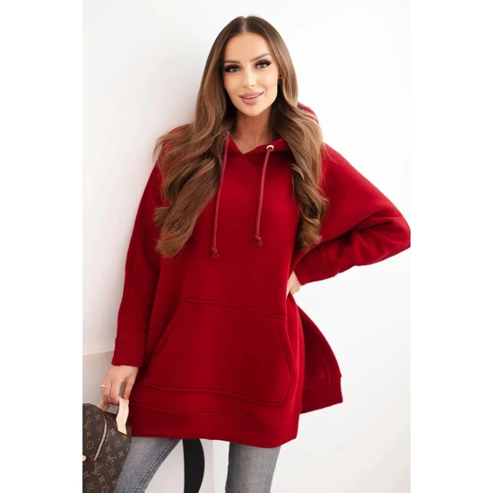 Sieviešu sarkans džemperis ar rituālieni Wine Džemperi ar kapuci