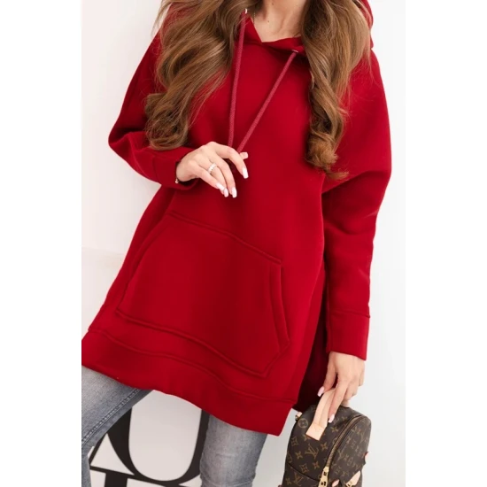Sieviešu sarkans džemperis ar rituālieni Wine Džemperi ar kapuci