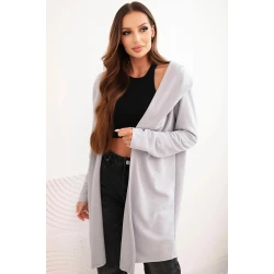 Sieviešu viegls pelēks adīts džemperis ar rakstveida logu Alison