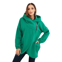 Sieviešu zaļais džemperis apsildīts ar Jonit gripu