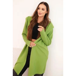 Sieviešu zaļš adīts džemperis ar nūjiņām Alisonai