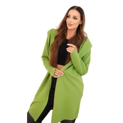 Sieviešu zaļš adīts džemperis ar nūjiņām Alisonai