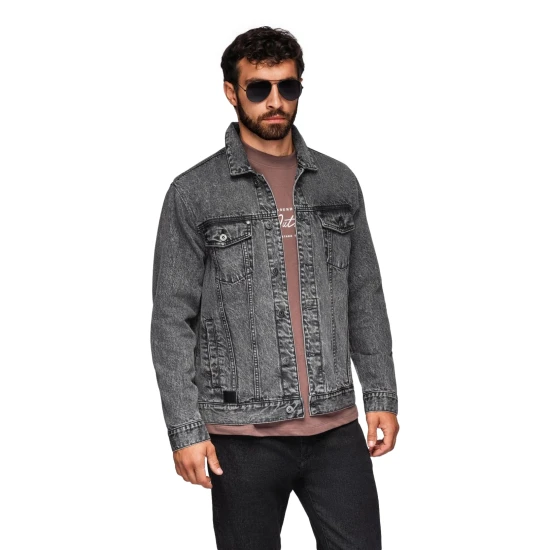 Vīriešu tumši pelēka džinsa jaka Auger Rudens/Pavasaris