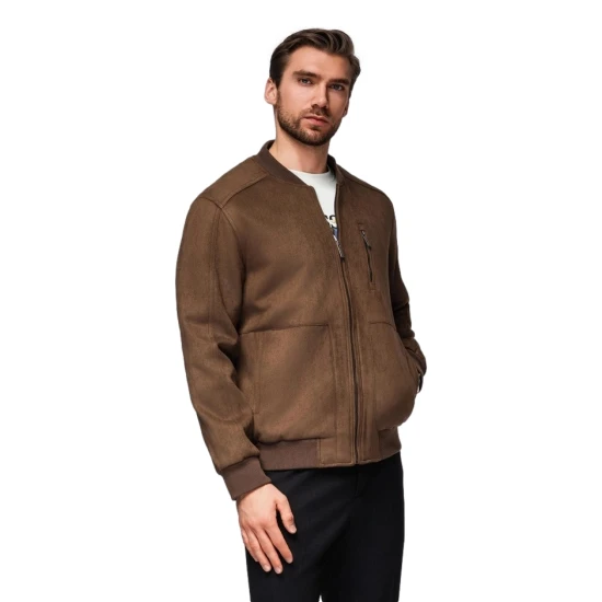 Vīriešu brūna mākslīgās ādas jaka Vilin Ādas jakas