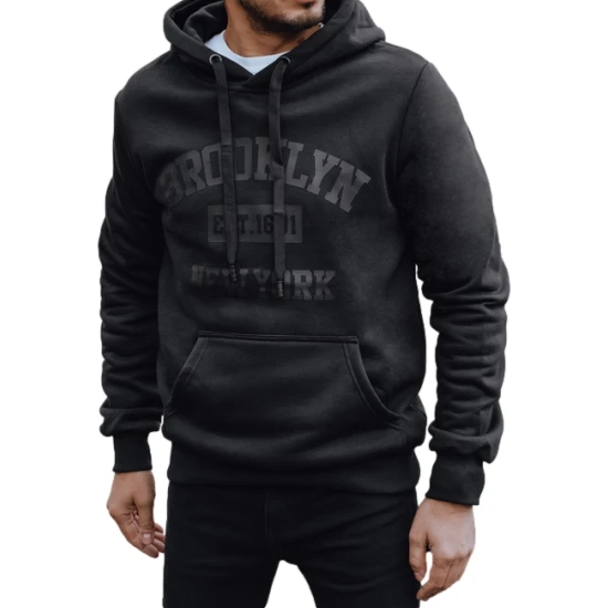 Vīriešu melns džemperis Bruklinā Džemperi ar uzrakstiem