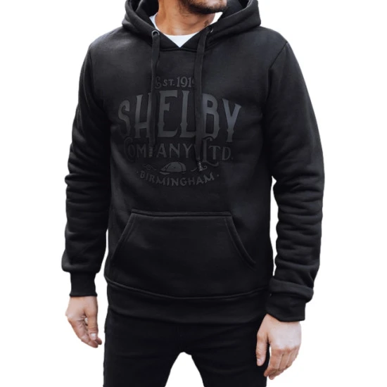 Vīriešu melna džemperis ar ciparu Shelby Džemperi ar uzrakstiem