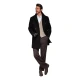 Vīriešu melnais mētelis Elegantens