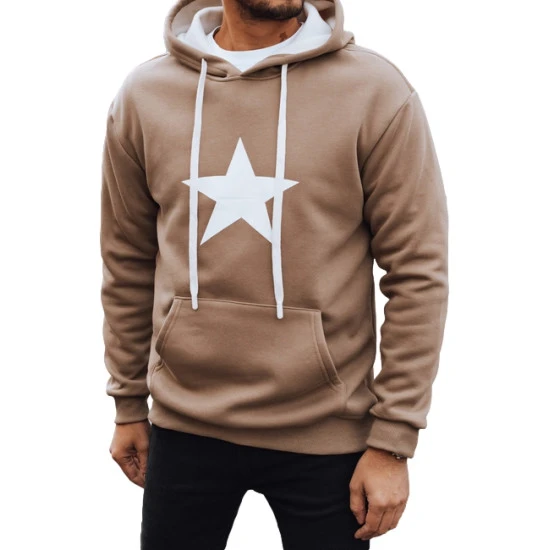 Vīriešu brūns džemperis ar kapuci Star Ziņas