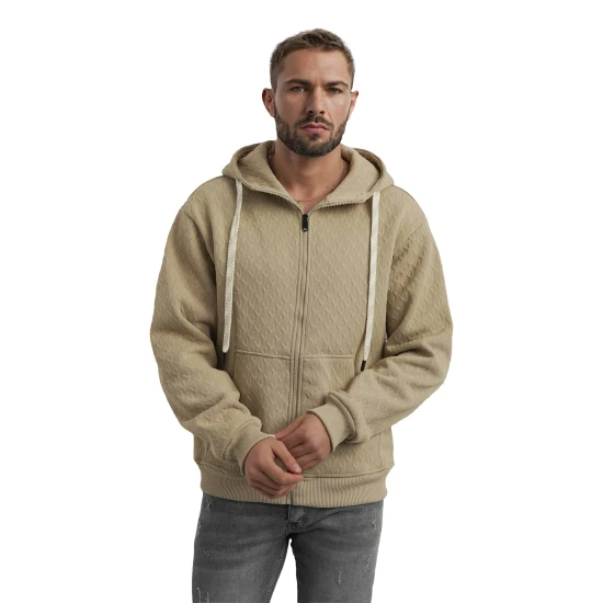 Vīriešu brūna sporta jaka ar kapuci Sport Džemperi ar kapuci