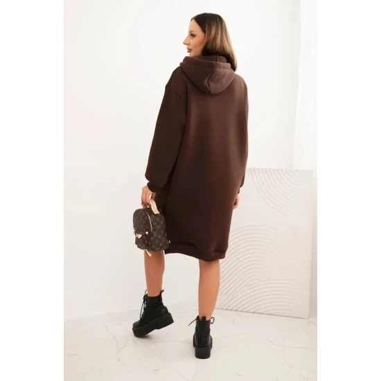 Sieviešu silti tumsi brūnu kleita ar lodītām Leagve. Garas kleitas