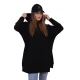 Sieviešu tumši melns džemperis ar gobu 